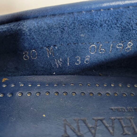 Cole Haan loafer flat Navy Blue Slip On Lace Men Boat Shoe size 8.5C